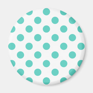 Turquoise polka dots magnet