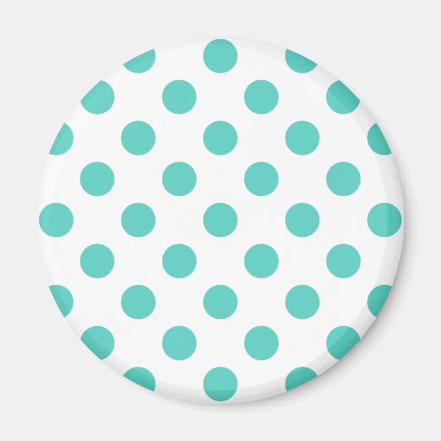 Turquoise polka dots magnet (Front)