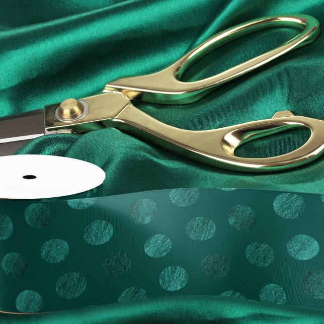    Turquoise Polka Dots Modern & Elegant Christmas Grosgrain Ribbon (Creator Uploaded)