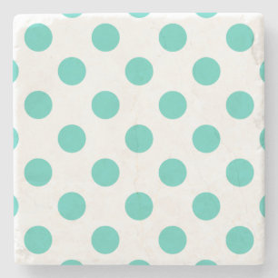 Turquoise polka dots stone coaster