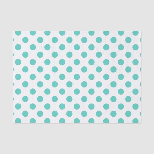 Turquoise polka dots tissue paper (Front)