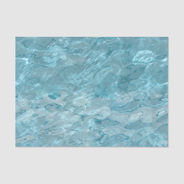 Turquoise Pool Water Cool Abstract Photography Tissue Paper (Front)