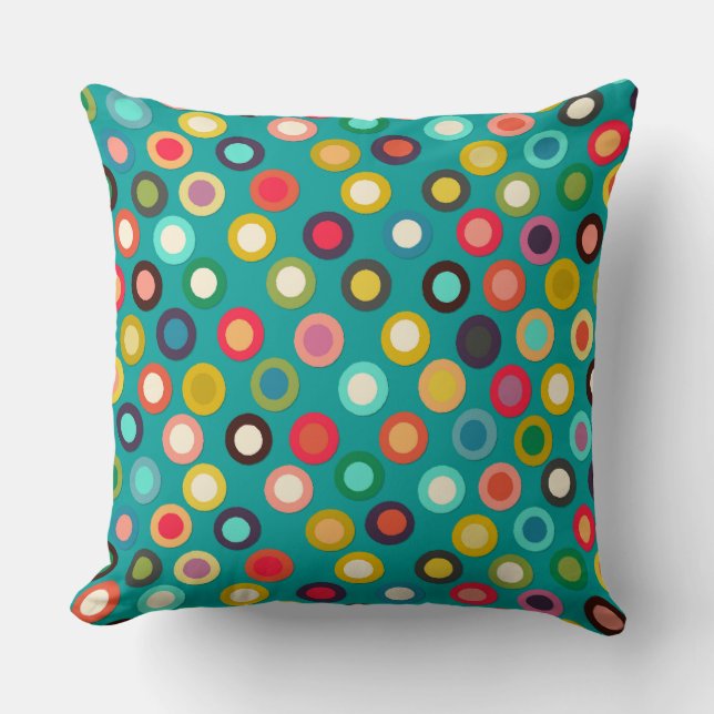 turquoise pop spot cushion (Front)
