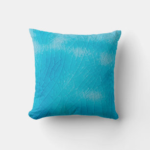 Turquoise porcelain craquelure with cracks glaze cushion