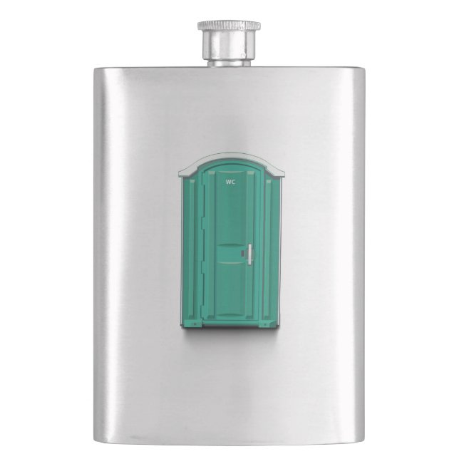 Turquoise Portable Toilet Hip Flask (Front)