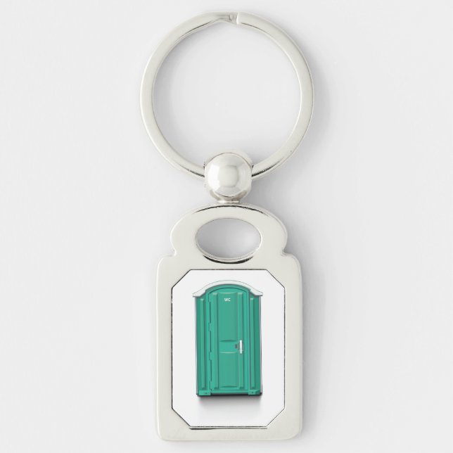 Turquoise Portable Toilet Key Ring (Front)