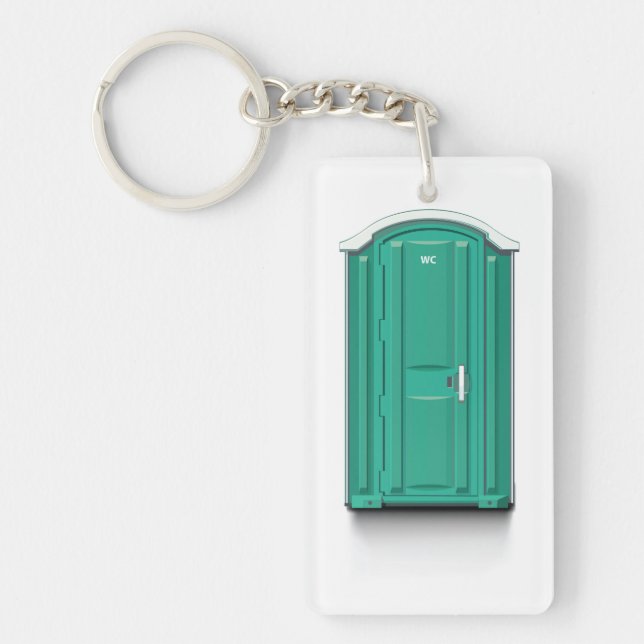 Turquoise Portable Toilet Key Ring (Front)