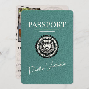 Turquoise Puerta Vallarta Passport Save The Date