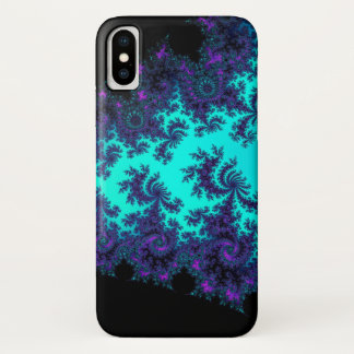 Turquoise Purple Fractal Lace  iPhone X Case
