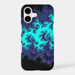 Turquoise Purple Fractal Lace iPhone X Case