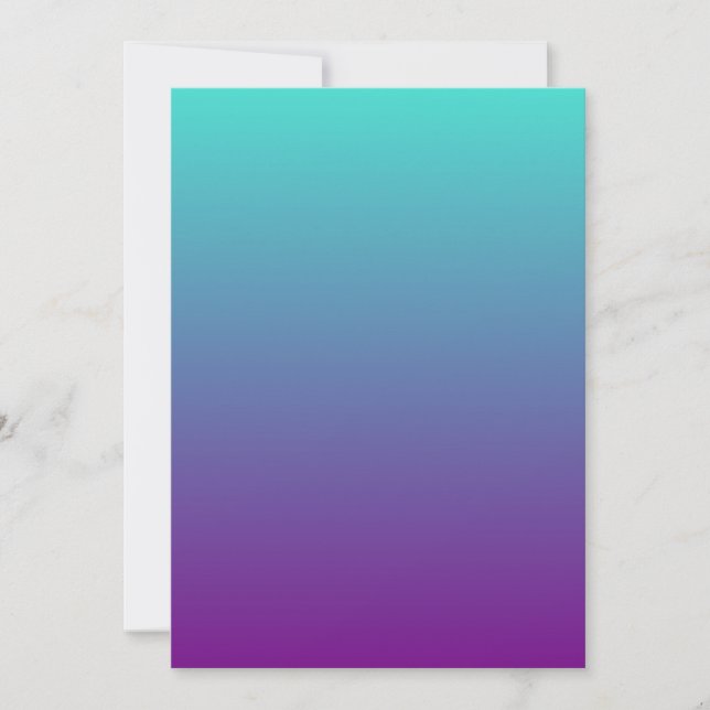 Turquoise Purple Ombre Invitation (Front)