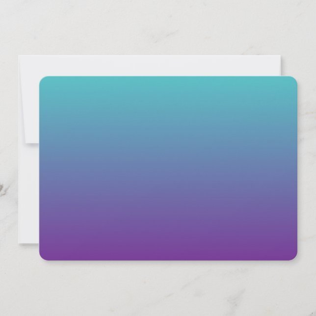 Turquoise Purple Ombre Invitation (Front)