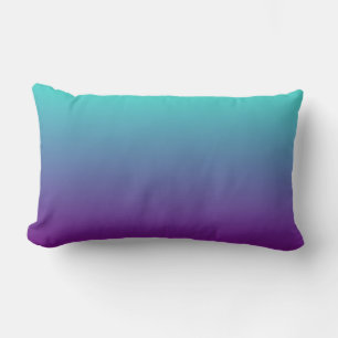 Turquoise Purple Ombre Lumbar Cushion