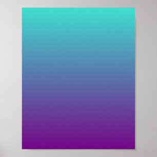 Turquoise Purple Ombre Poster