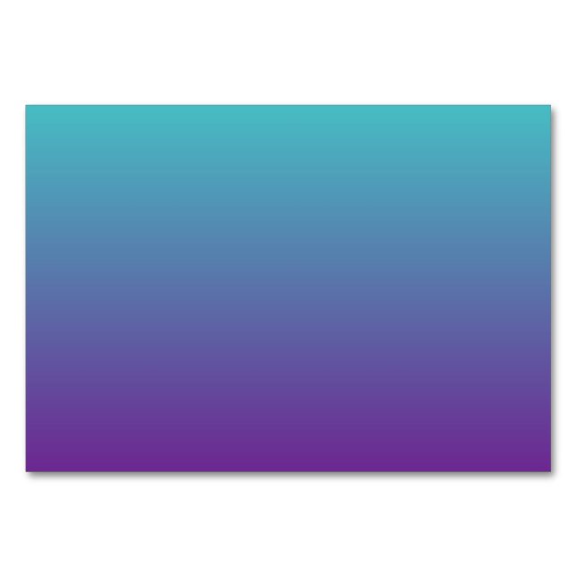Turquoise Purple Ombre Table Number (Front)