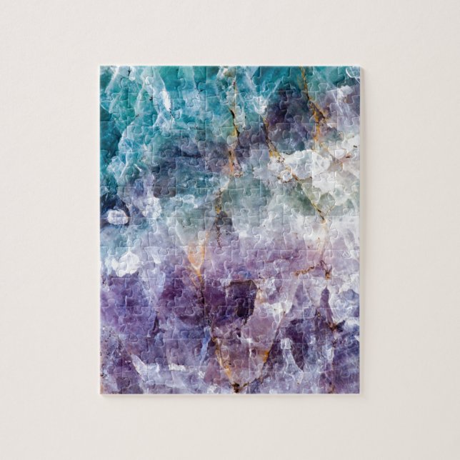 Turquoise & Purple Quartz Crystal Jigsaw Puzzle (Vertical)