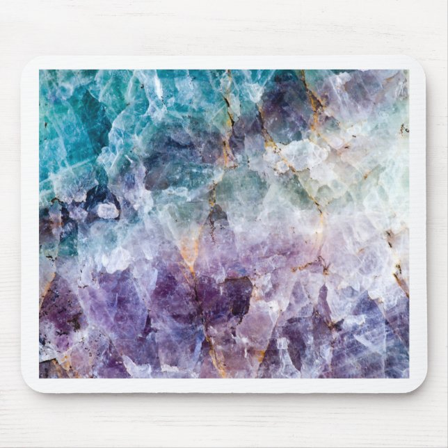 Turquoise & Purple Quartz Crystal Mouse Pad (Front)