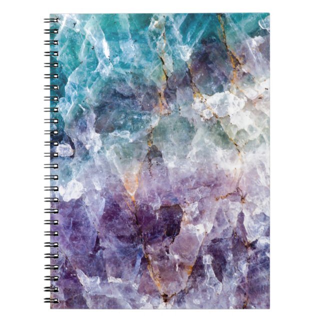 Turquoise & Purple Quartz Crystal Notebook (Front)