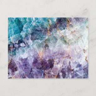 Turquoise & Purple Quartz Crystal Postcard