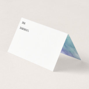 Turquoise & Purple Wash Inside Recipe Tent Cards