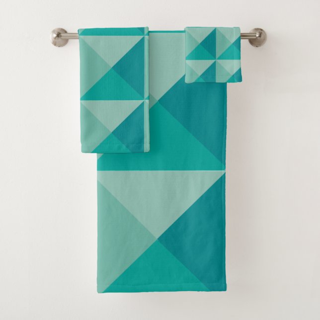 Turquoise Pyramids  Bath Towel Set (Insitu)