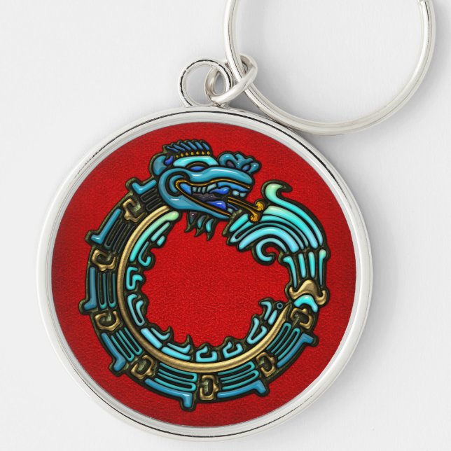 Turquoise Quetzalcoatl Key Ring (Front)