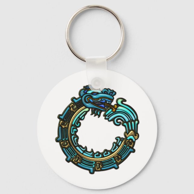 Turquoise Quetzalcoatl Key Ring (Front)