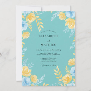 Turquoise Radiant Summer Wedding Invitation