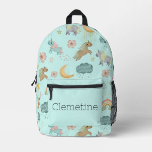 Turquoise Rainbow and Unicorn Backpack