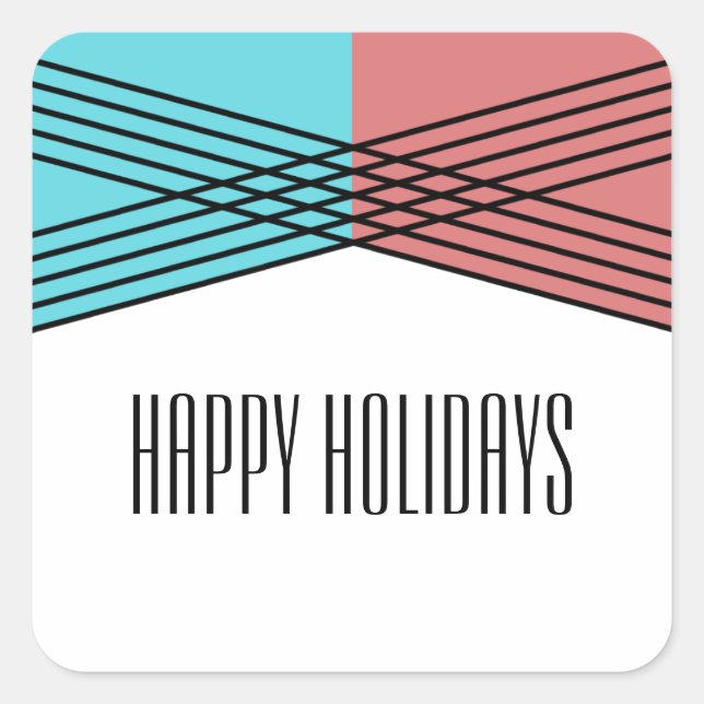 Turquoise Red Colourful Deco Holiday Stickers (Front)