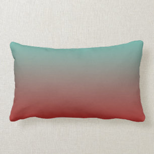 Turquoise Red Ombre Lumbar Cushion