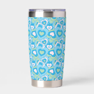 Turquoise Retro Heart Tumbler