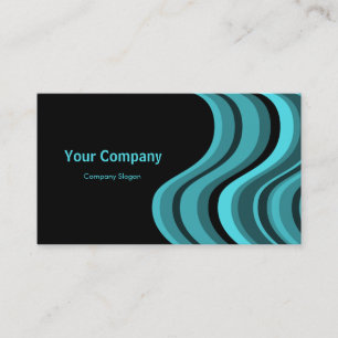 Turquoise Retro Wave Business Card