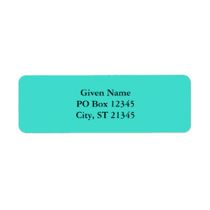 Turquoise Return Address Label
