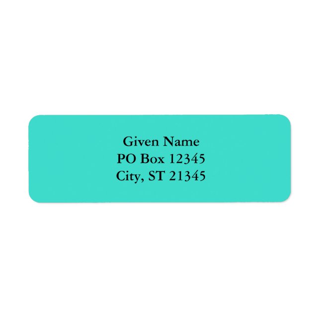 Turquoise Return Address Label (Front)
