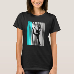 Turquoise Rhythmic Gymnastics Champion Retro Desig T-Shirt