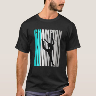 Turquoise Rhythmic Gymnastics Champion Retro Desig T-Shirt