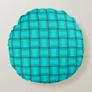 Turquoise Ribbon Round Cushion