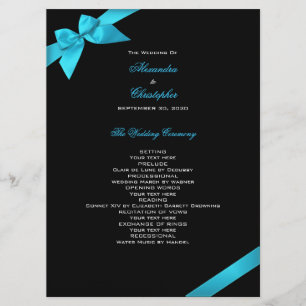 Turquoise Ribbon Wedding Program