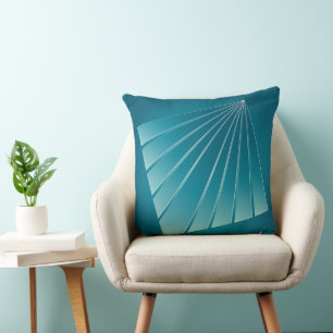 Turquoise ribbons cushion