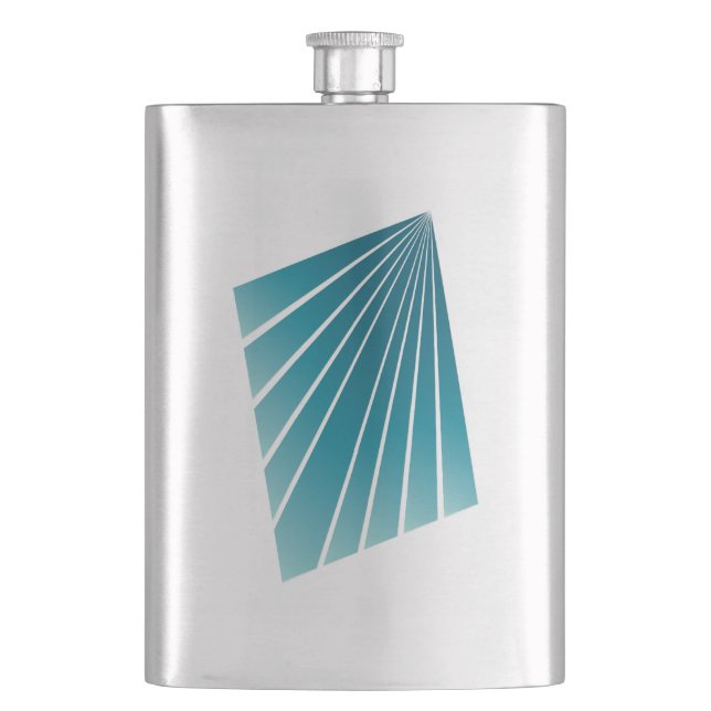 Turquoise ribbons hip flask (Front)