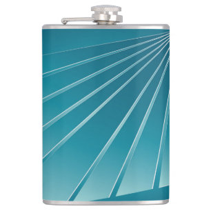 Turquoise ribbons hip flask