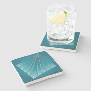 Turquoise ribbons stone coaster
