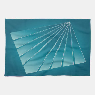 Turquoise ribbons tea towel