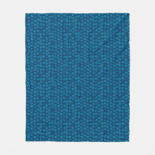 Turquoise Rings Blue Dots Pattern Fleece Blanket