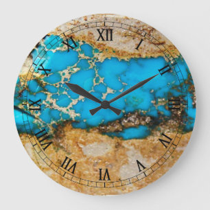 Turquoise Rock 1 Large Clock