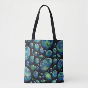 Turquoise Rocks in Space Original Artwork Tote Bag