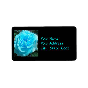 Turquoise Rose Address Labels