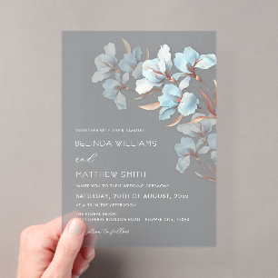 Turquoise Rose Gold Artistic Flowers Invitation