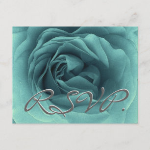 TURQUOISE Rose RSVP Wedding Response Card